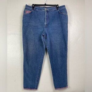 Vtg Levi's Women's Tapered Mom Jeans Pink Stitching 41x30.5 USA high waist